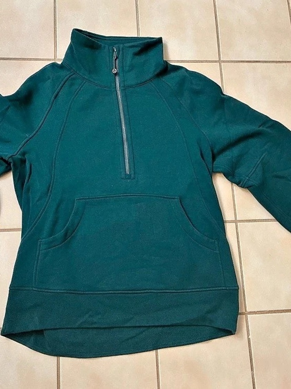 lululemon Scuba Oversized Funnel-Neck Half Zip Sweatshirt Sz XS/ S Storm Teal